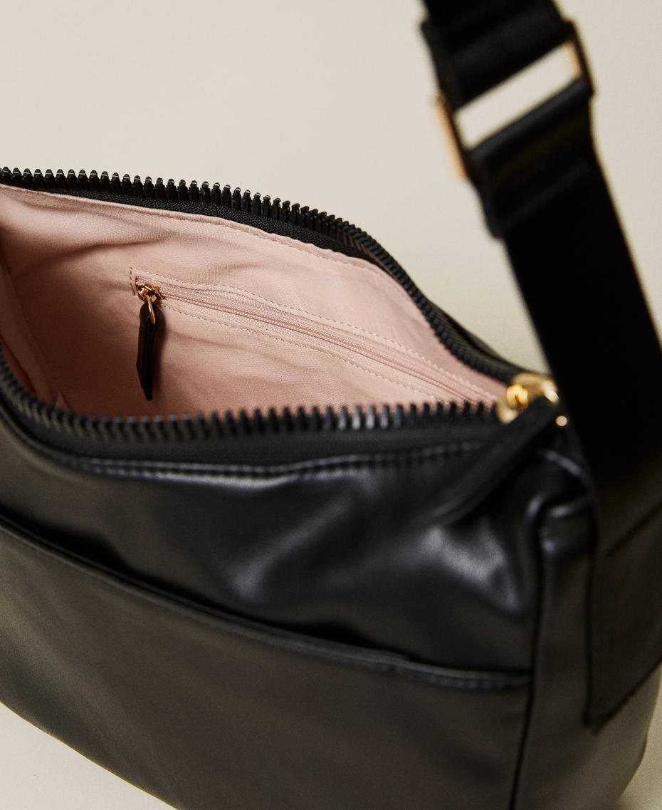 Shoulder bag with logo patch