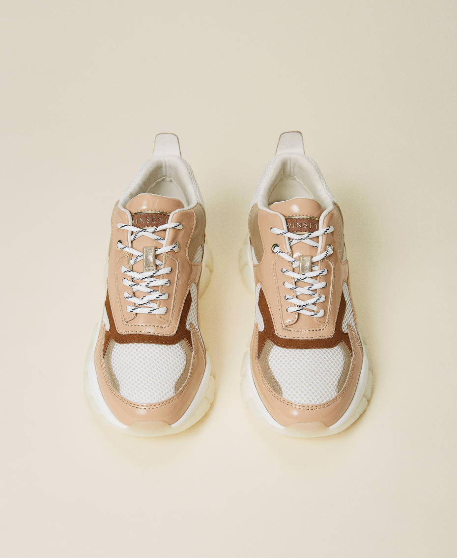 Sneakers color block con logo