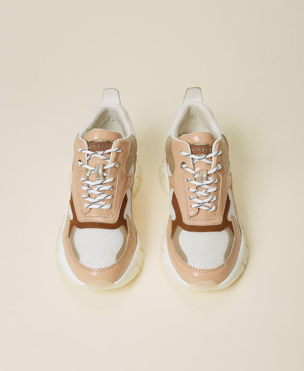 Colour block trainers with logo