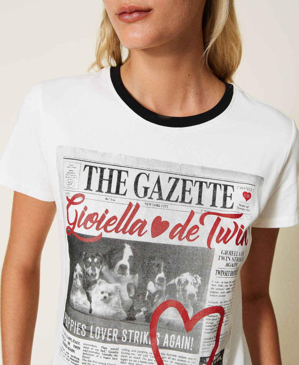 T shirt avec imprim paillet Femme Rose TWINSET Milano