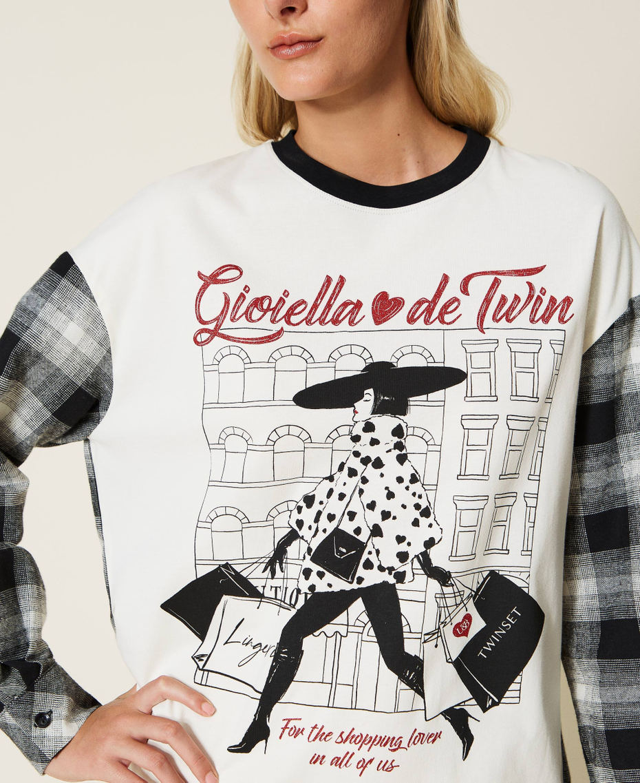 Camis&oacute;n de cuadros con estampado