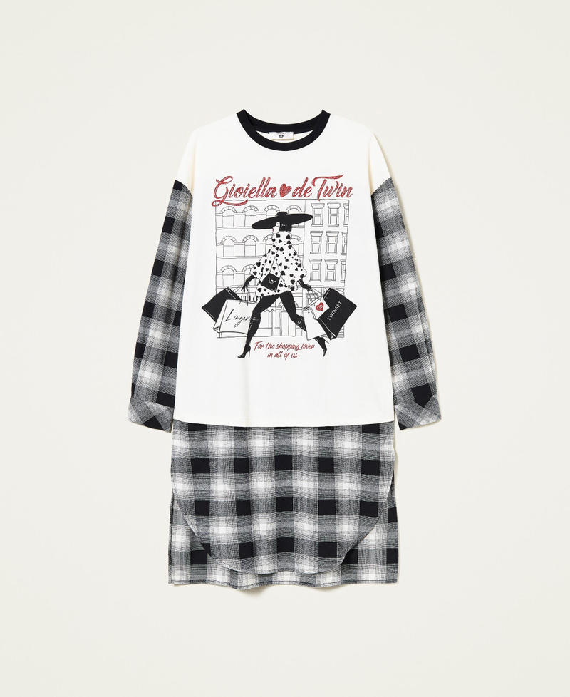 Camis&oacute;n de cuadros con estampado