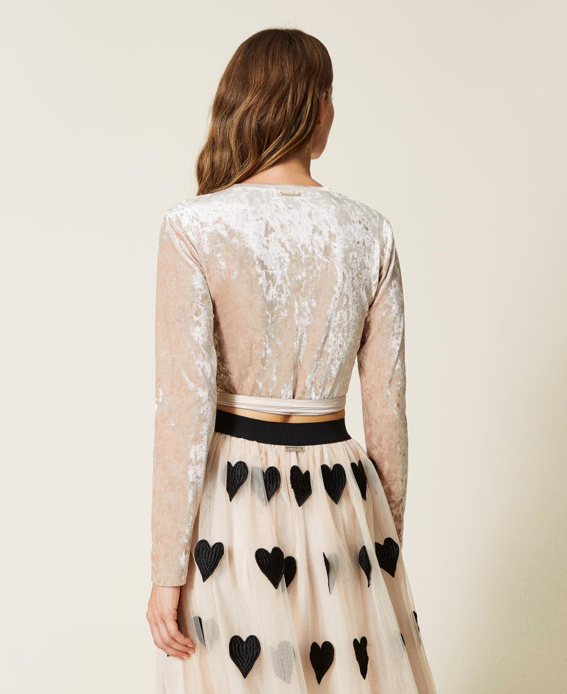 Shimmering chenille shrug