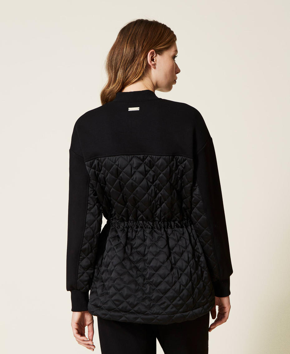 Giacca in tessuto scuba e raso Nero Donna 222LL2TDD_00006_03