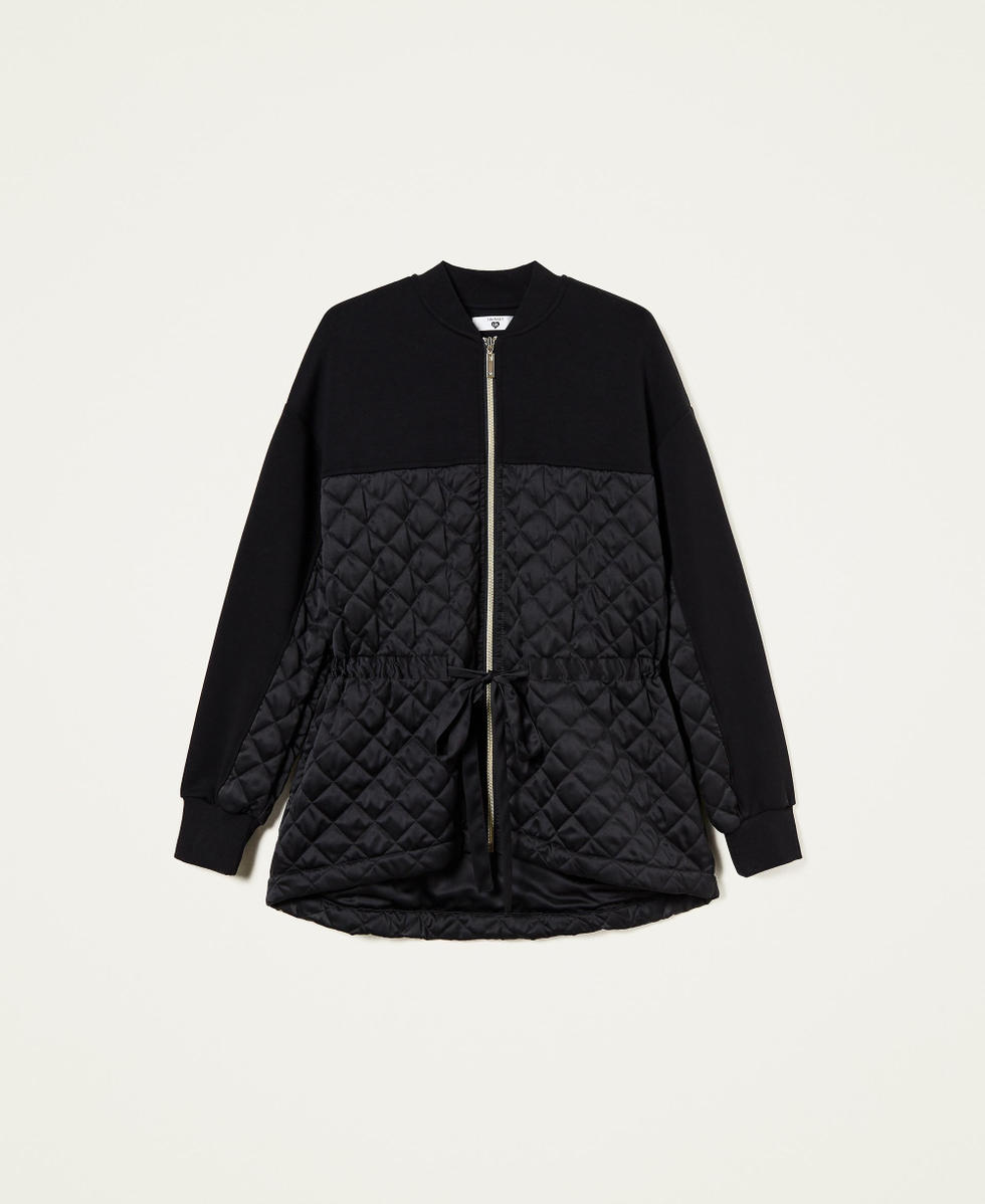 Scuba and satin jacket
