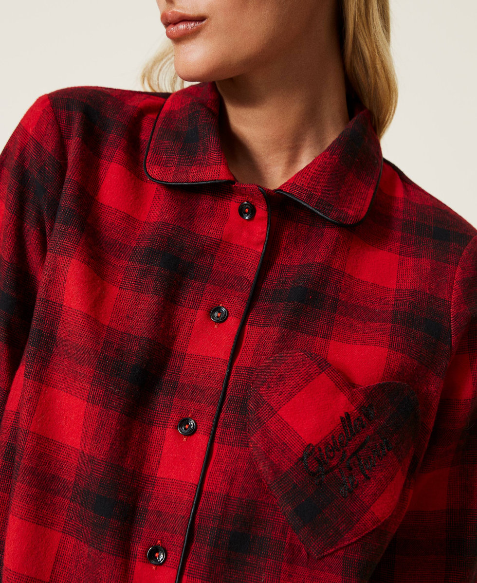 Pyjama long avec motif &agrave; carreaux