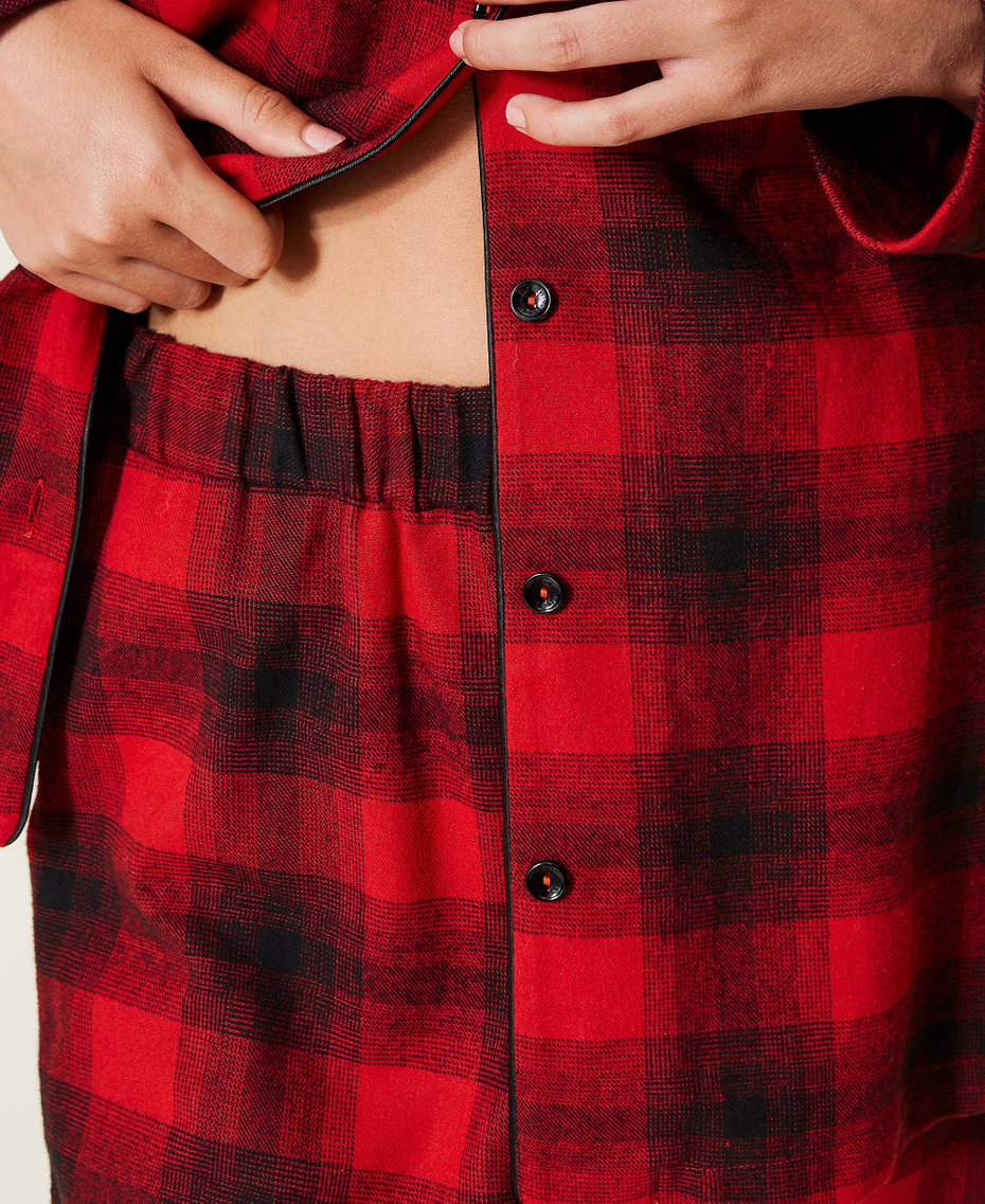 Mannish pyjamas with check pattern Ardent Red / Black Check Woman 222LL2XBB_10127_06