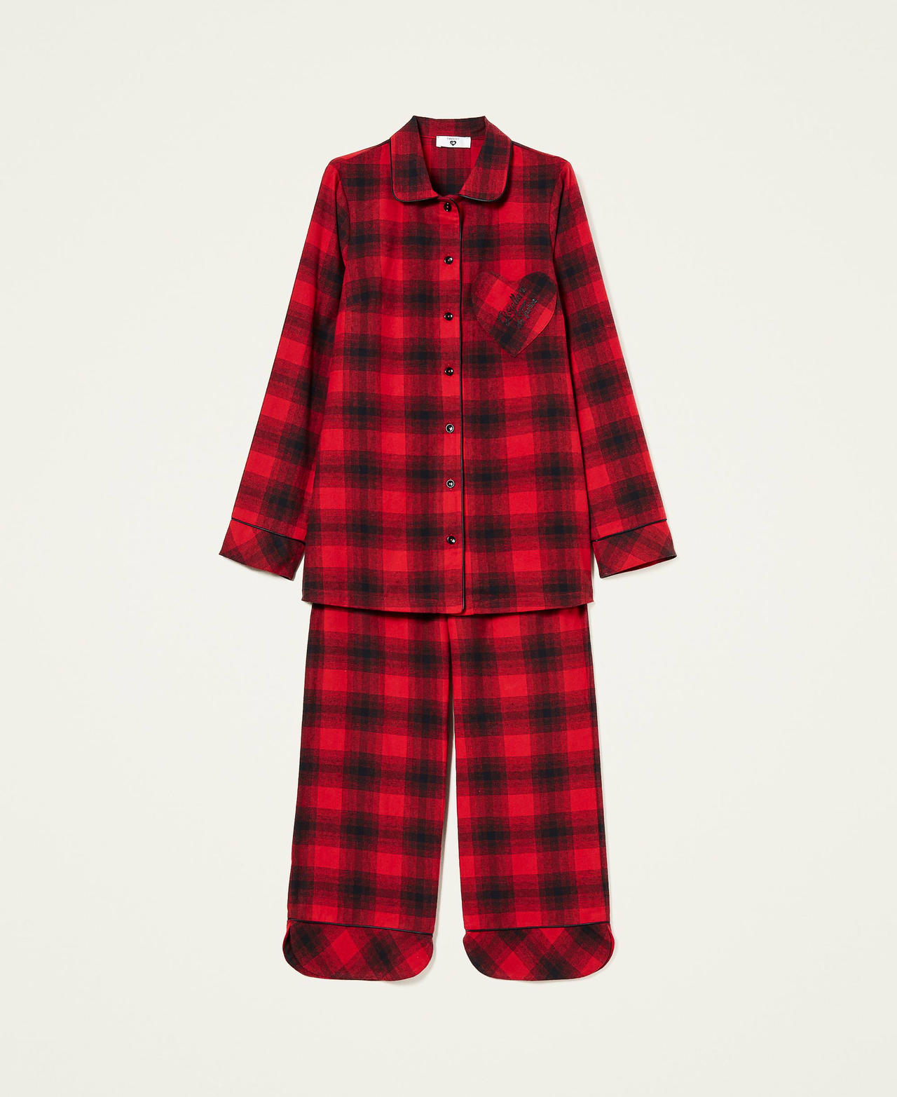 Mannish pyjamas with check pattern Ardent Red / Black Check Woman 222LL2XBB_10127_0S