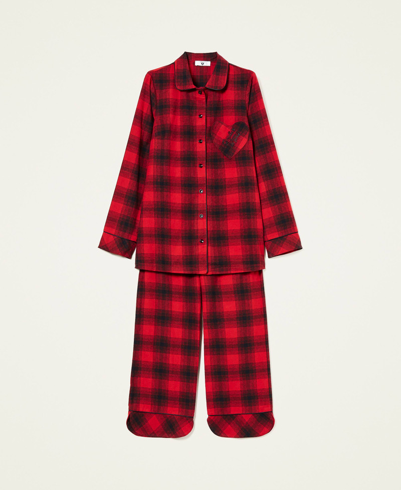 2 pezzi / Set Pigiama uomo a quadri a forma di cuore rosso, coordinato per coppie, regalo di San Valentino | SHEIN ALIA
