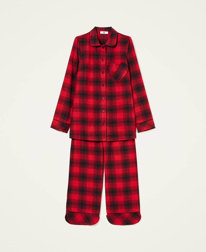 Mannish pyjamas with check pattern Ardent Red / Black Check Woman 222LL2XBB_10127_0S