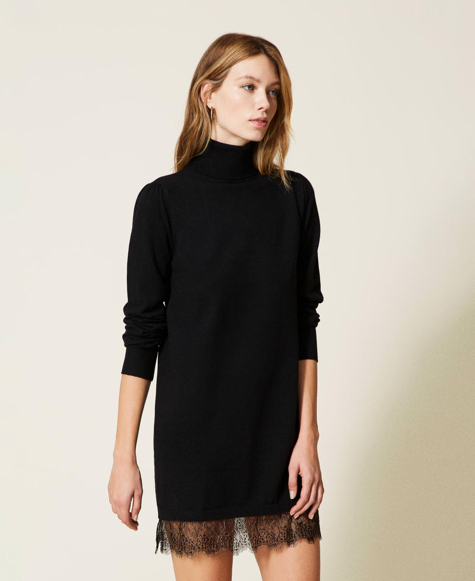 Short black sweater dress hot sale