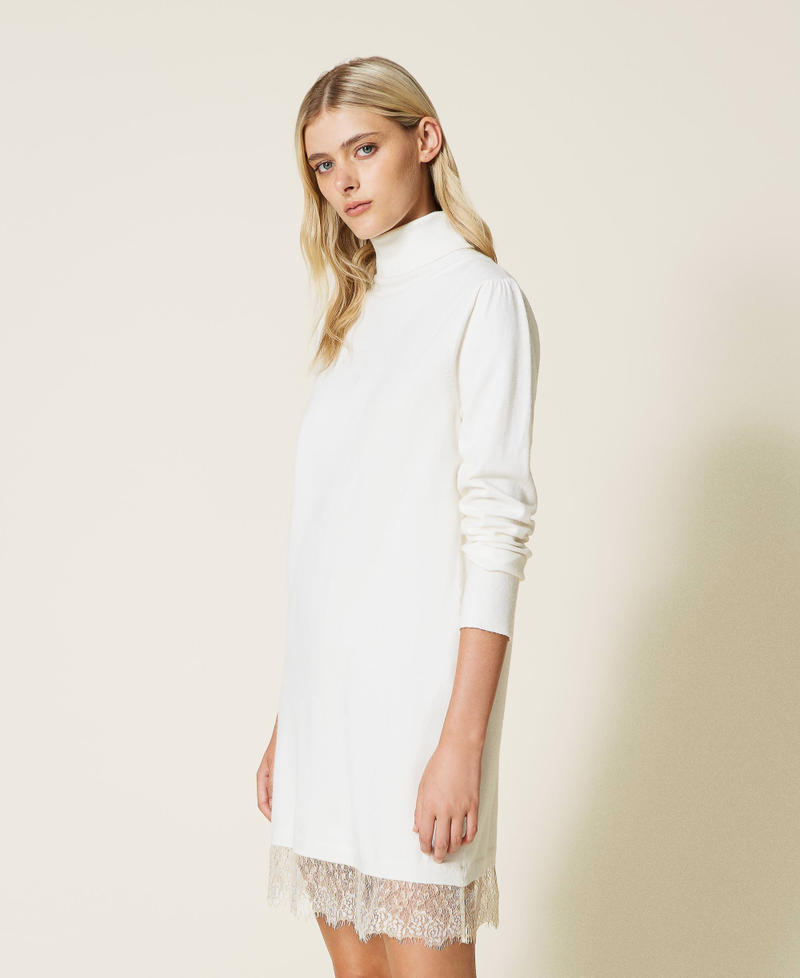chinese dress ladies White Knit Midi Dress