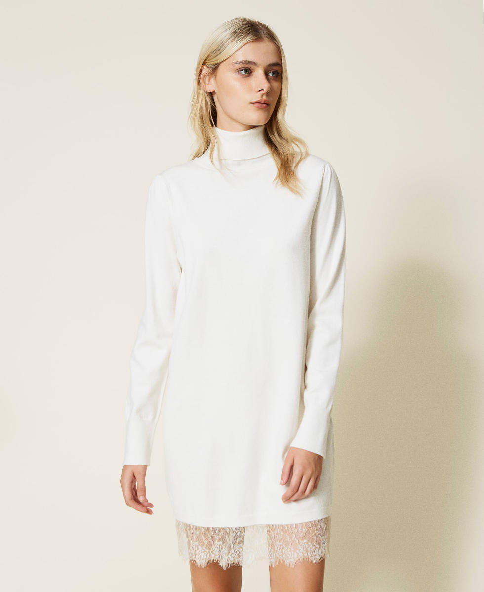 Lace flounce shift dress outlet