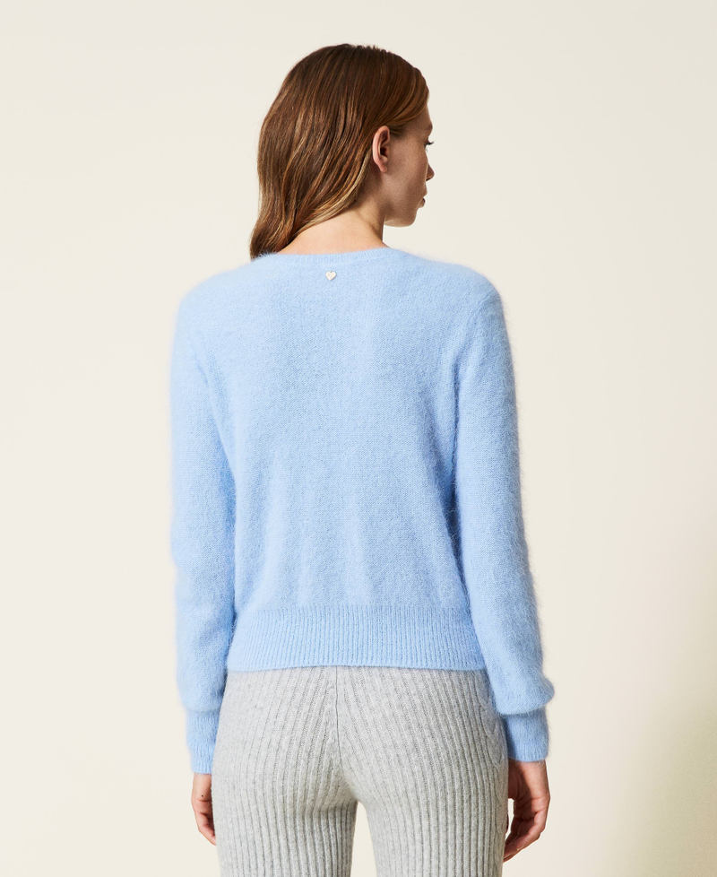 Angora blend jumper with cable knit