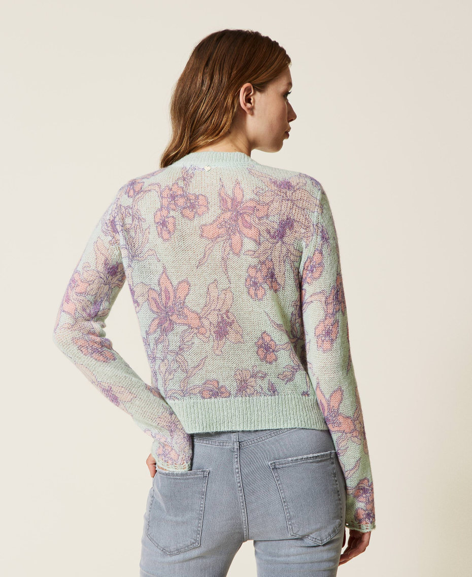 C&aacute;rdigan corto con estampado de flores