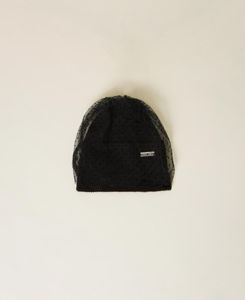Beanie with removable veil Black Woman 222LL42AA_00006_01