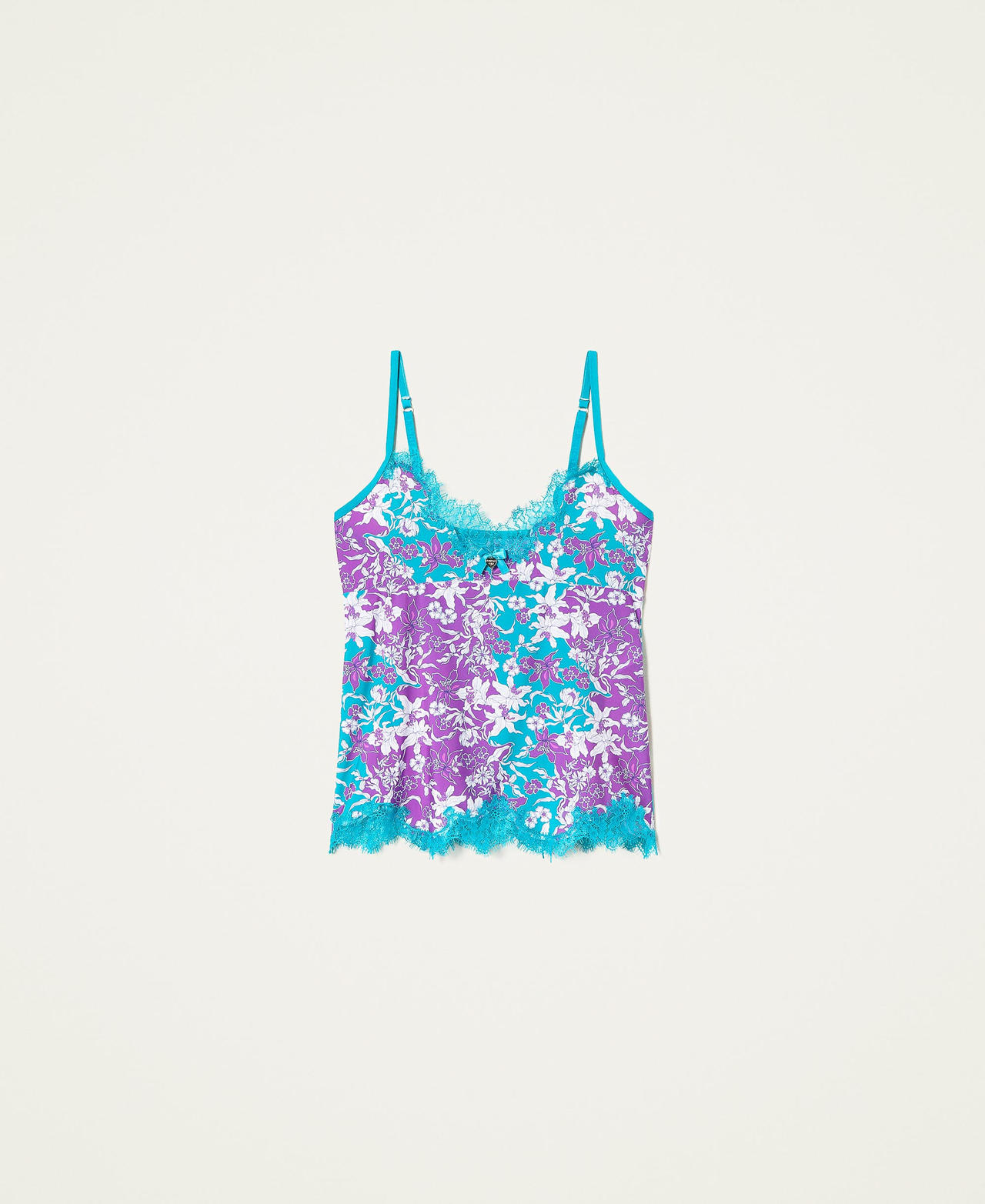 Top intimo a fiori con pizzo