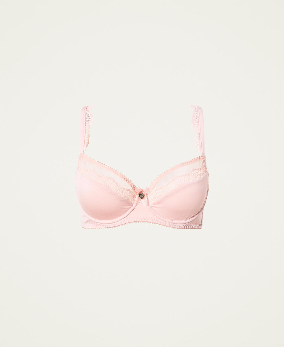 Ladies Single Lace Bra - Bright Pink