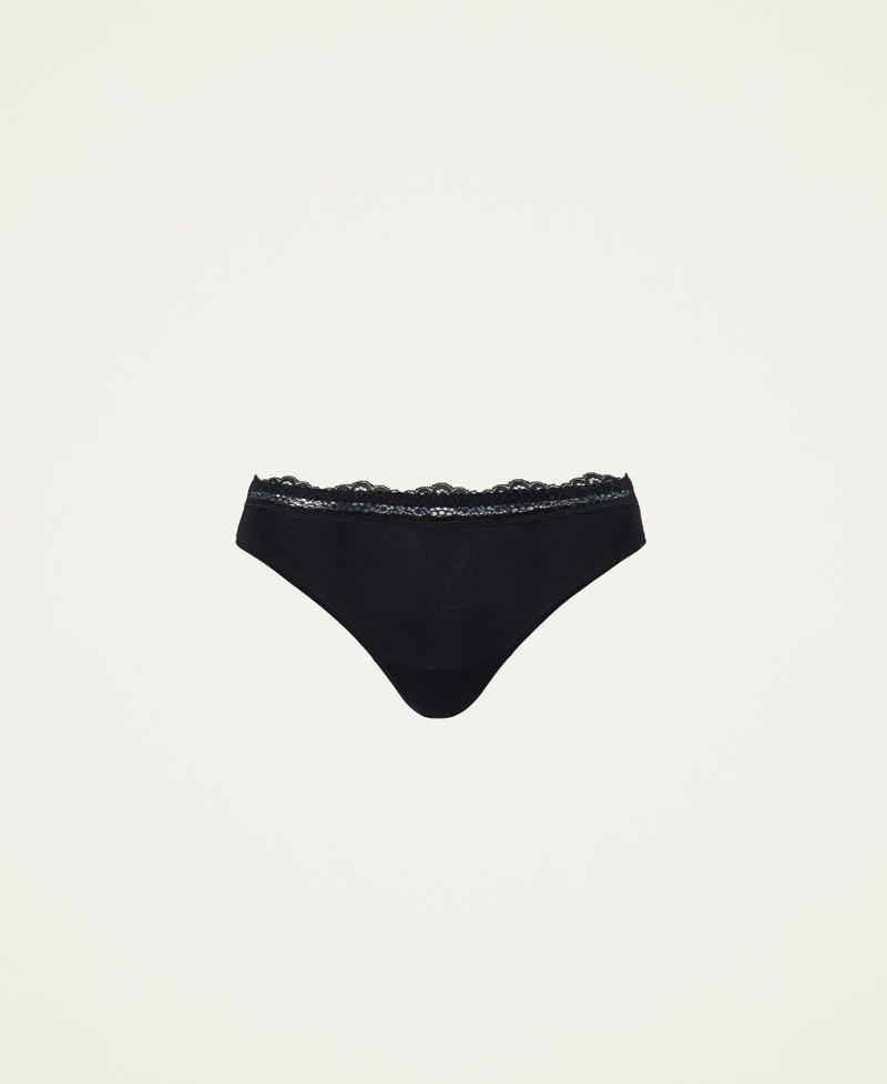 Slip br&eacute;silien en micromodal et dentelle