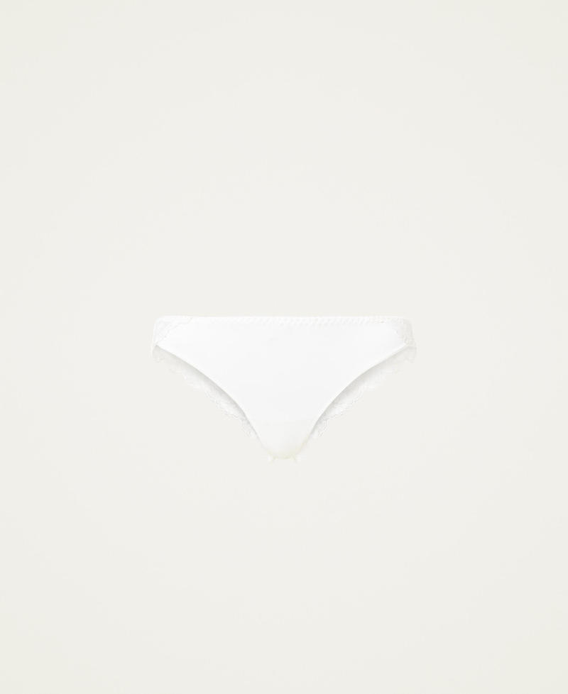 Slip br&eacute;silien en tulle avec broderie Blanc Sugar Femme 222LL6D77_00632_S0