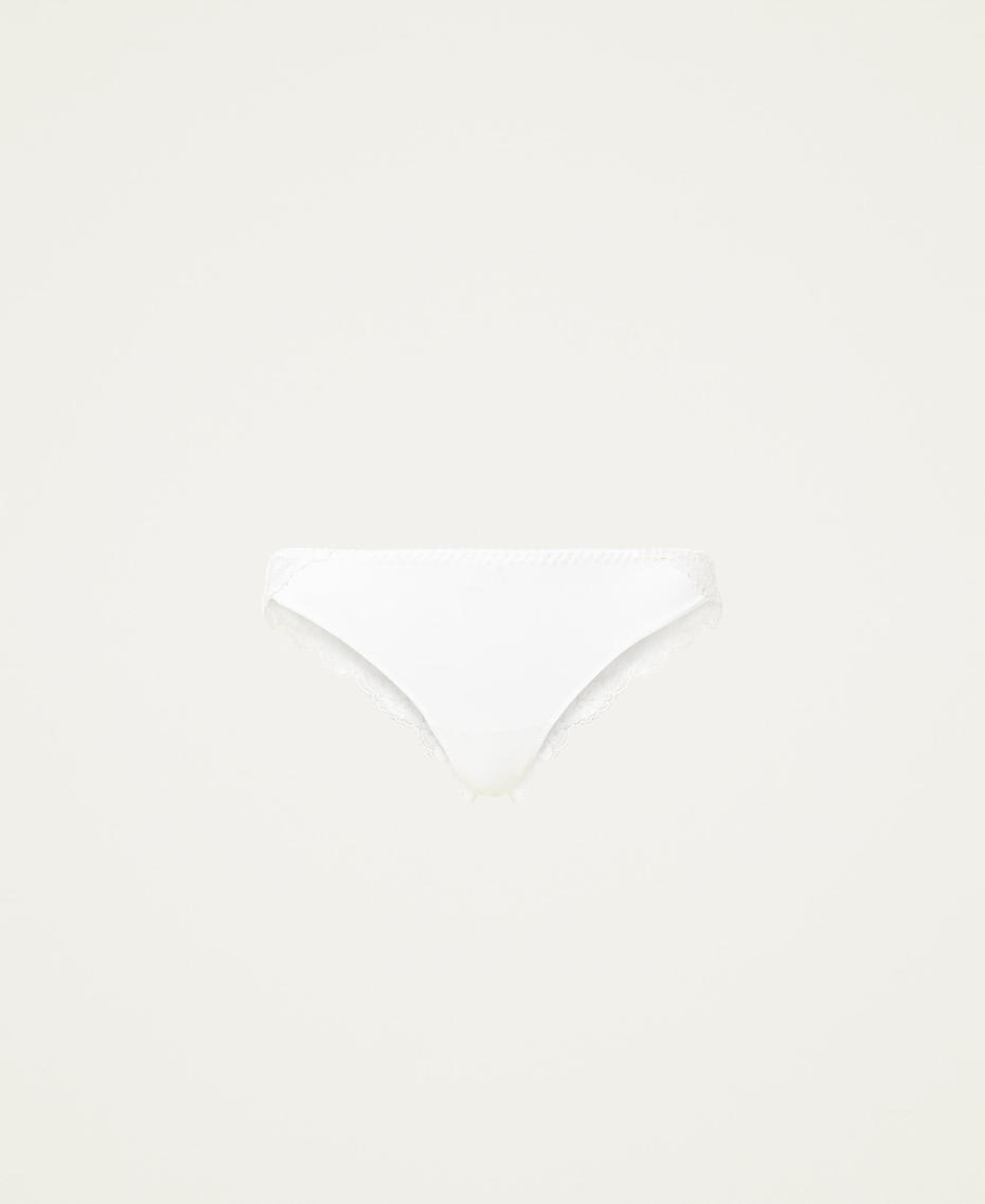 Slip br&eacute;silien en tulle avec broderie Blanc Sugar Femme 222LL6D77_00632_S0