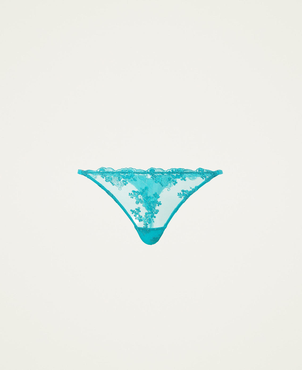 Tanga en tulle avec broderie