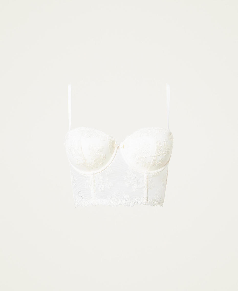 Bustino imbottito in tulle con ricamo