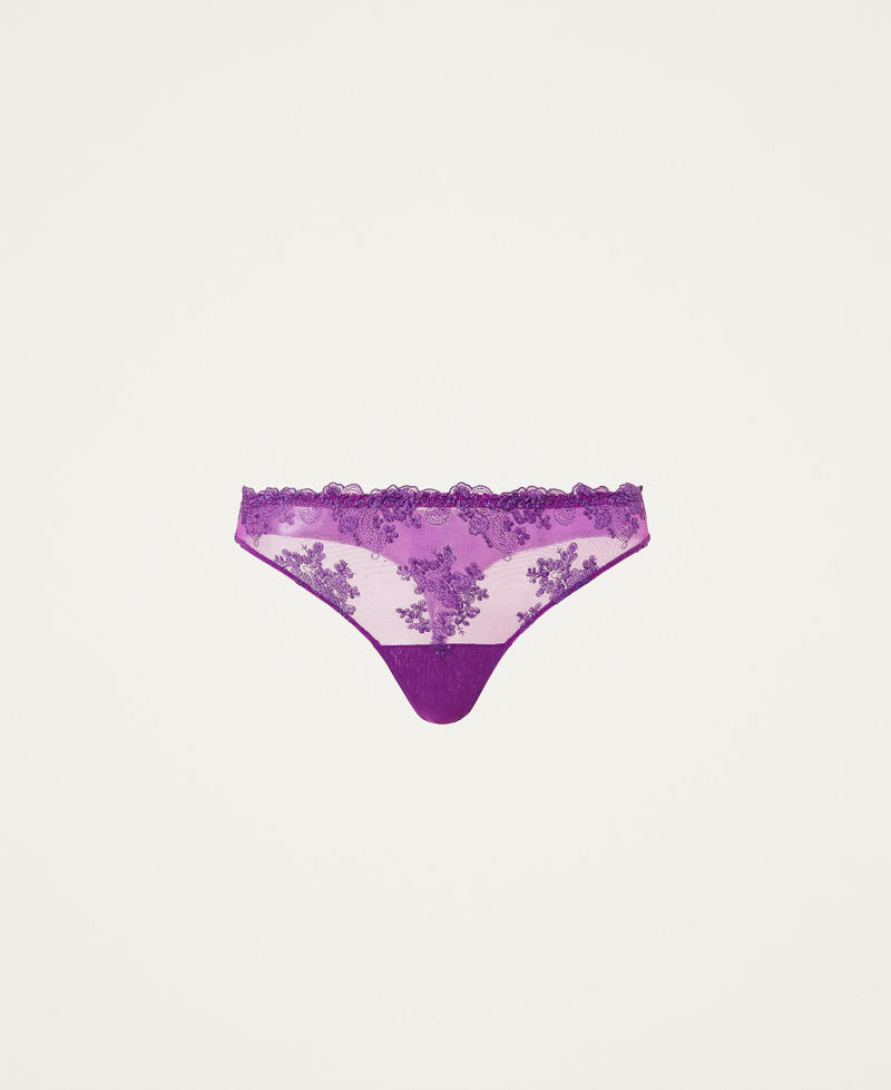 String en tulle avec broderie Violet « Violet Cyclamen » Femme 222LL6DZZ_10064_0S