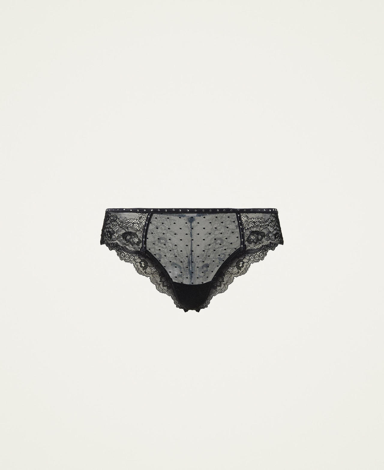 Tulle and lace Brazilian briefs