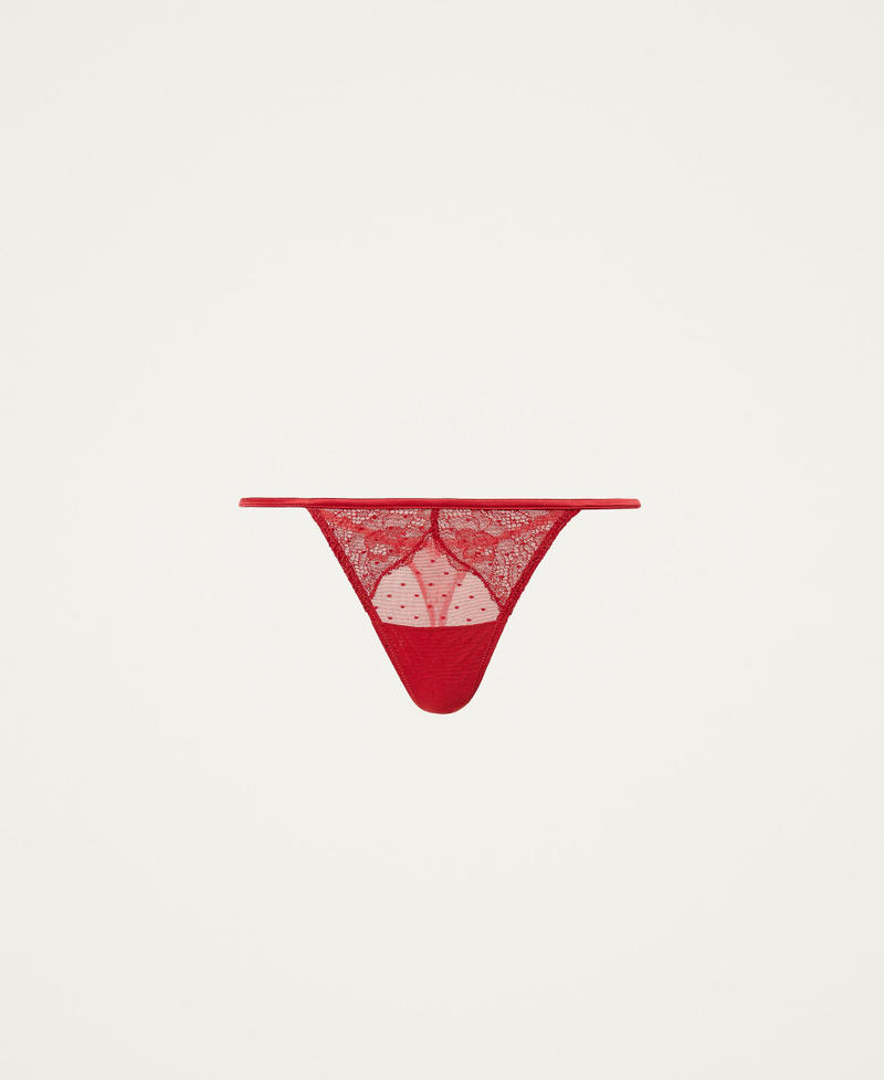 Tulle and lace g-string Burning Red Woman 222LL6E88_04231_0S