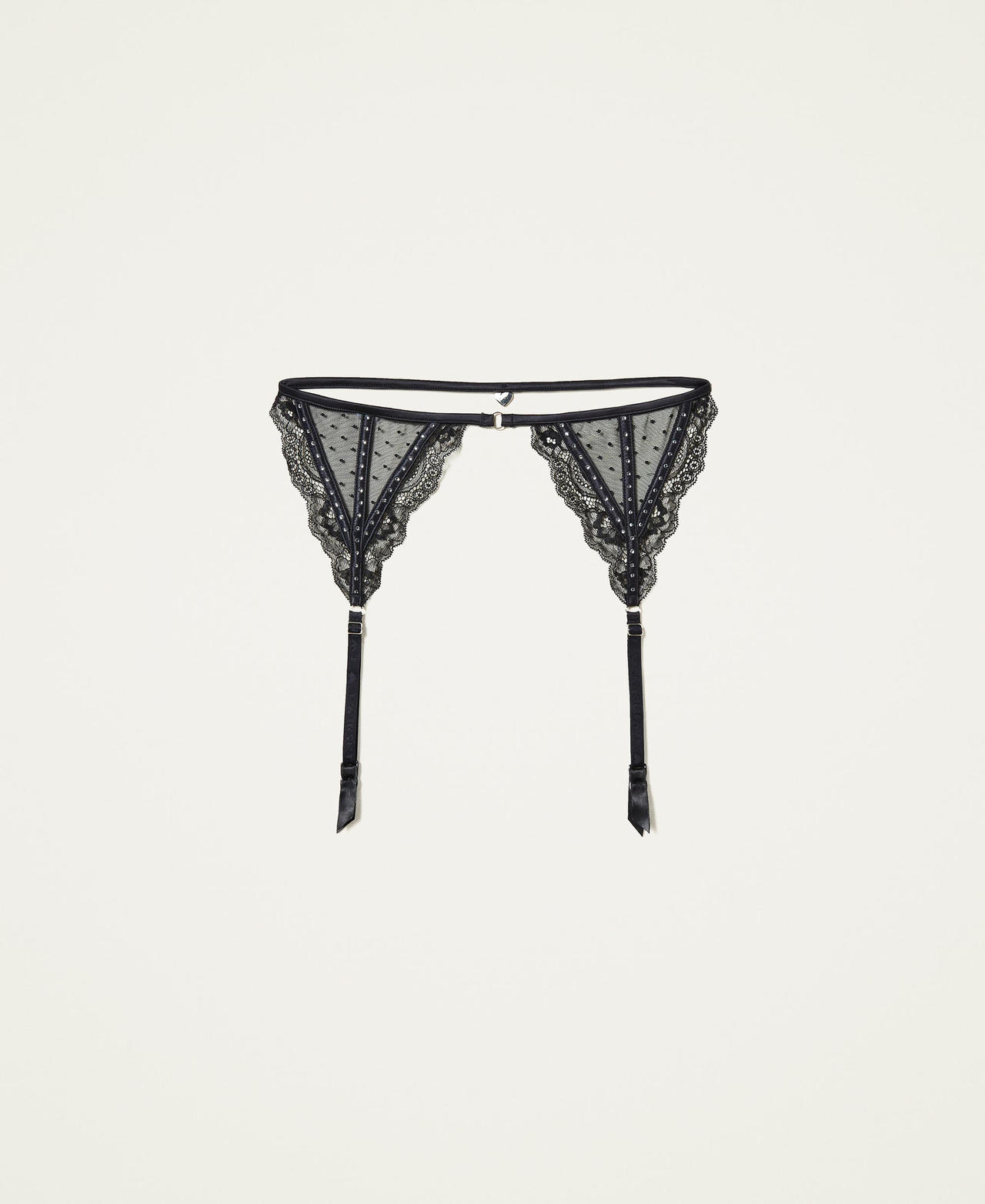 Tulle and lace garter belt