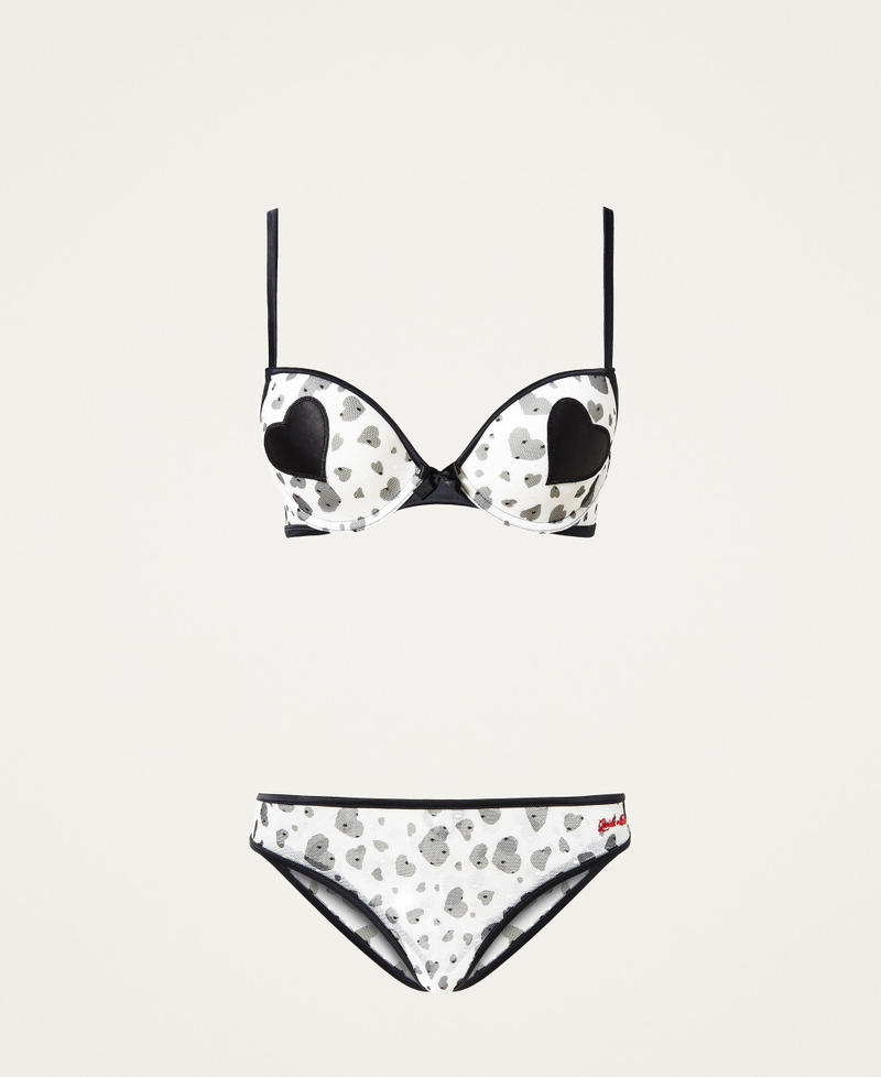 Soutien-gorge push-up et slip br&eacute;silien avec c&oelig;urs