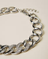 Chain necklace with rhinestones