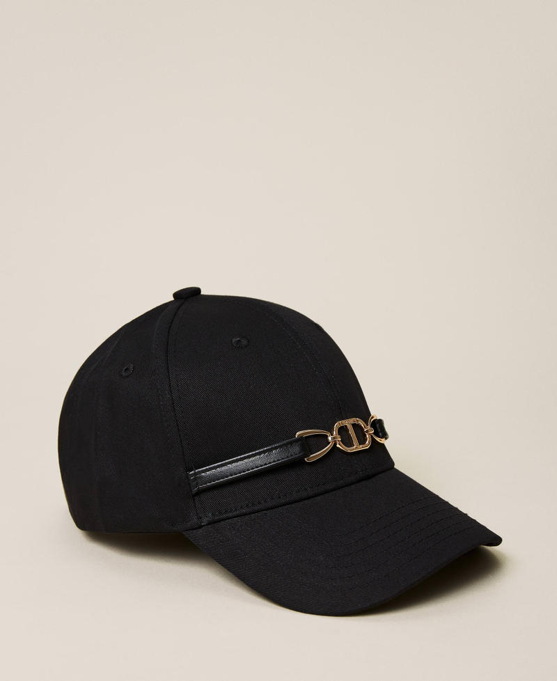 Baseball cap with logo clasp Black Woman 222TA4044-01