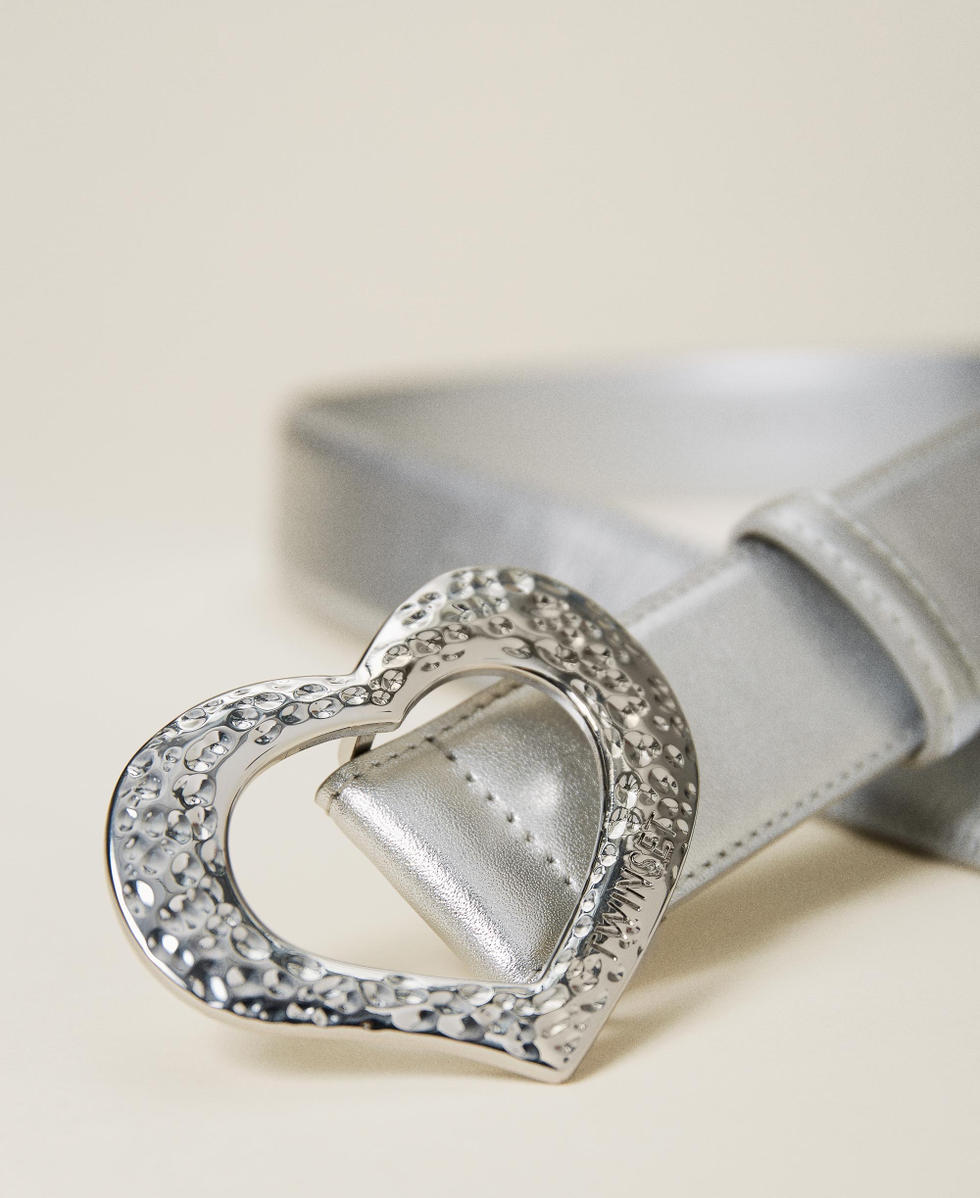 （訳ありセール 格安） shaped heart with belt Leather buckle Silver Woman, 小物