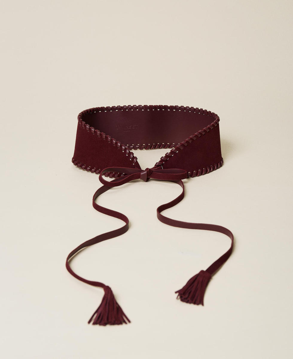 Ceinture &eacute;charpe en cuir velours