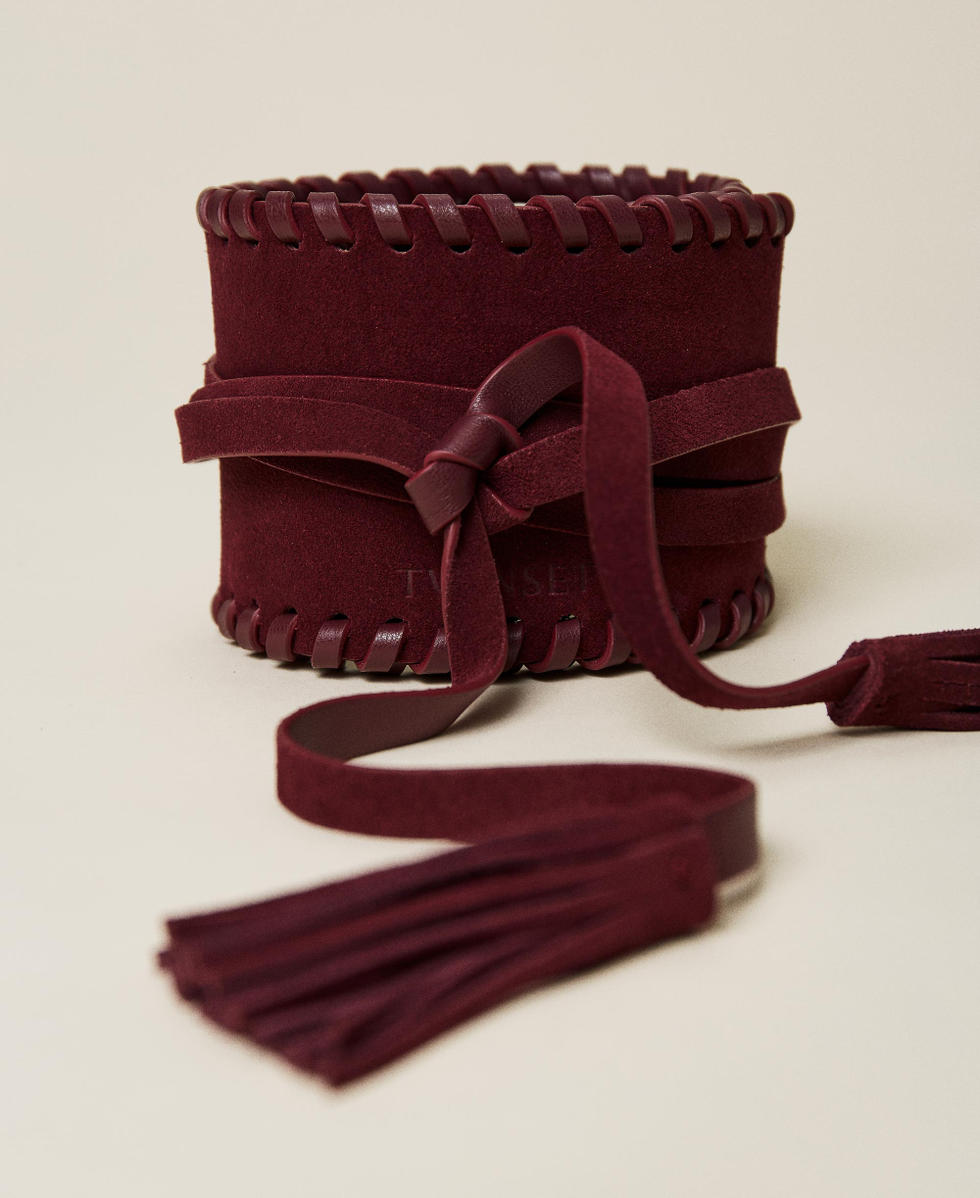 Ceinture &eacute;charpe en cuir velours
