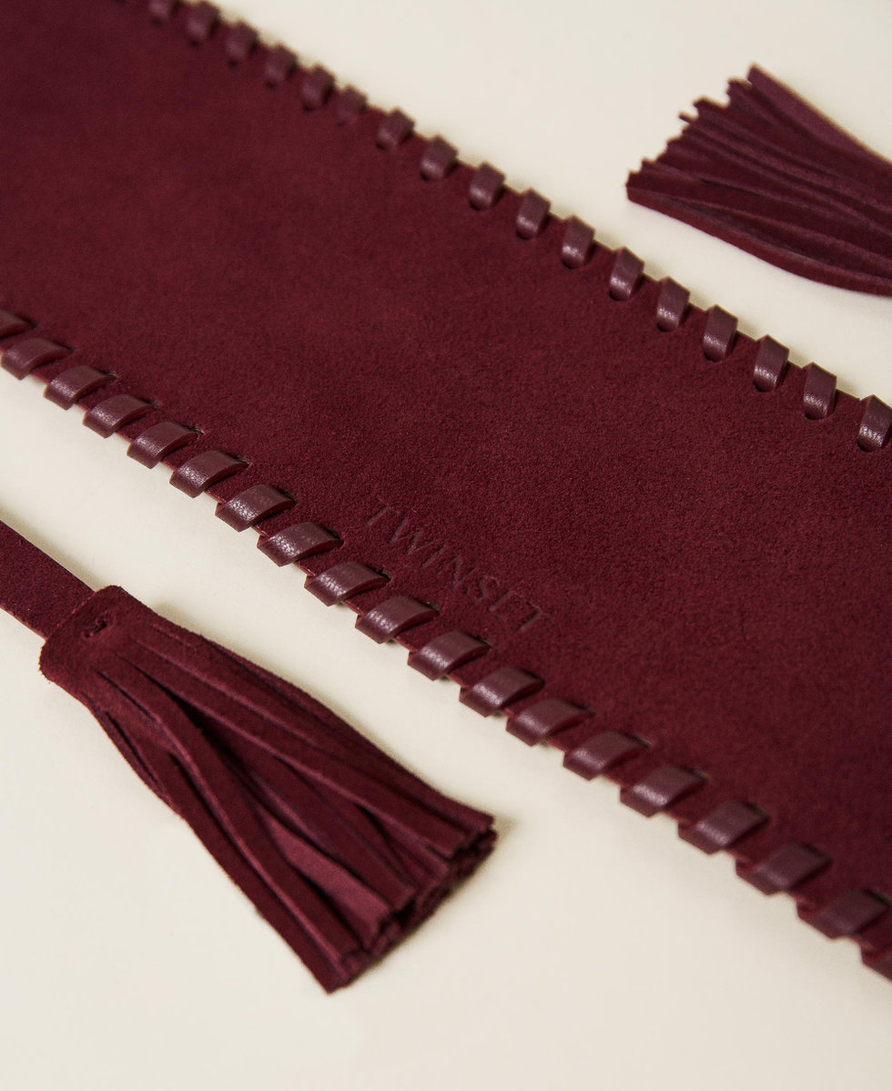 Ceinture &eacute;charpe en cuir velours