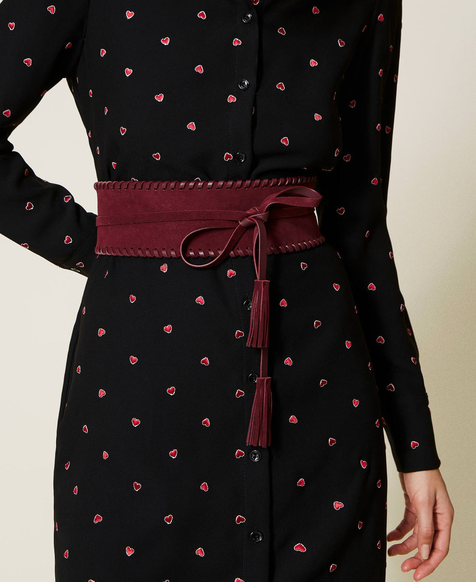 Ceinture &eacute;charpe en cuir velours