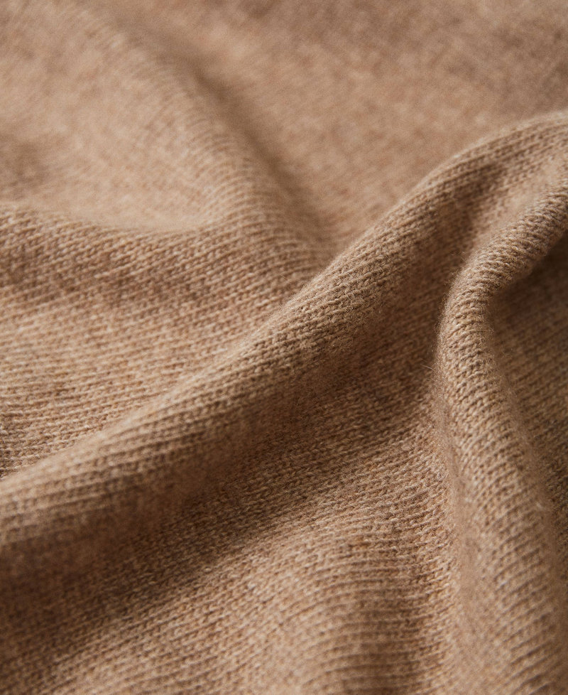 Wool blend scarf with rhinestone logo "Dune" Beige Woman 222TA409D-03