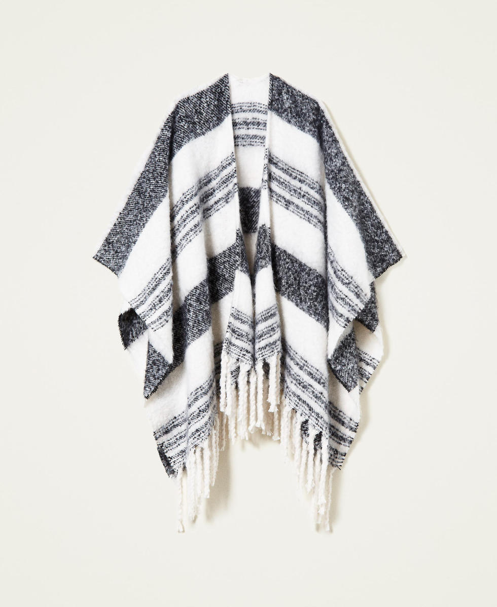 Poncho abierto de jacquard