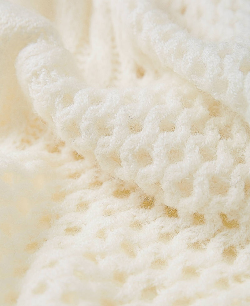 Sciarpa a trecce con piume Bianco Neve Donna 222TA410H_00282_03