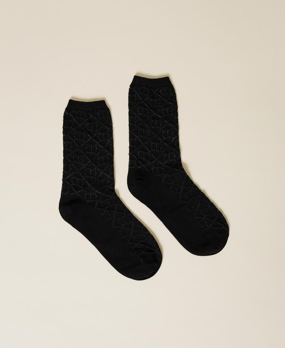 Chaussettes ajour&eacute;es avec logo Oval T