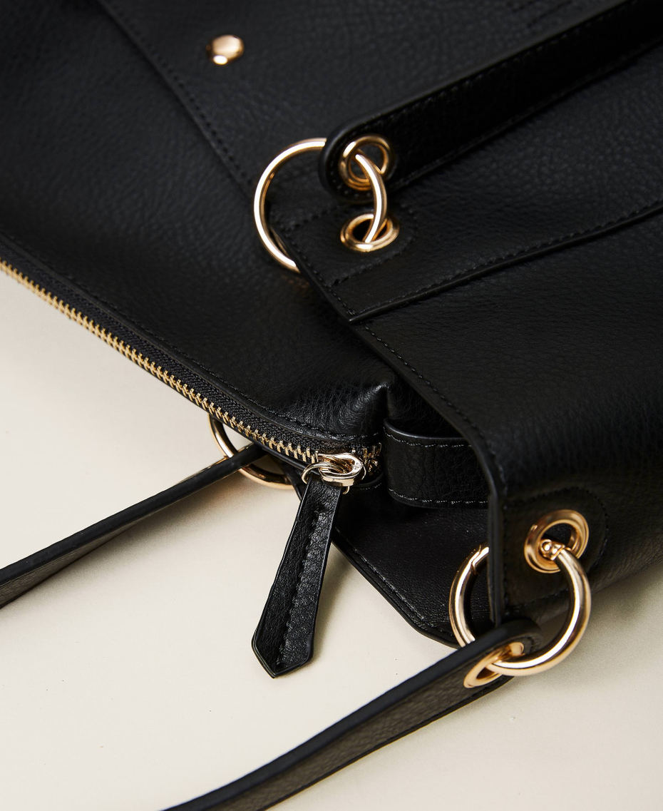 Borsa shopper con logo ricamato