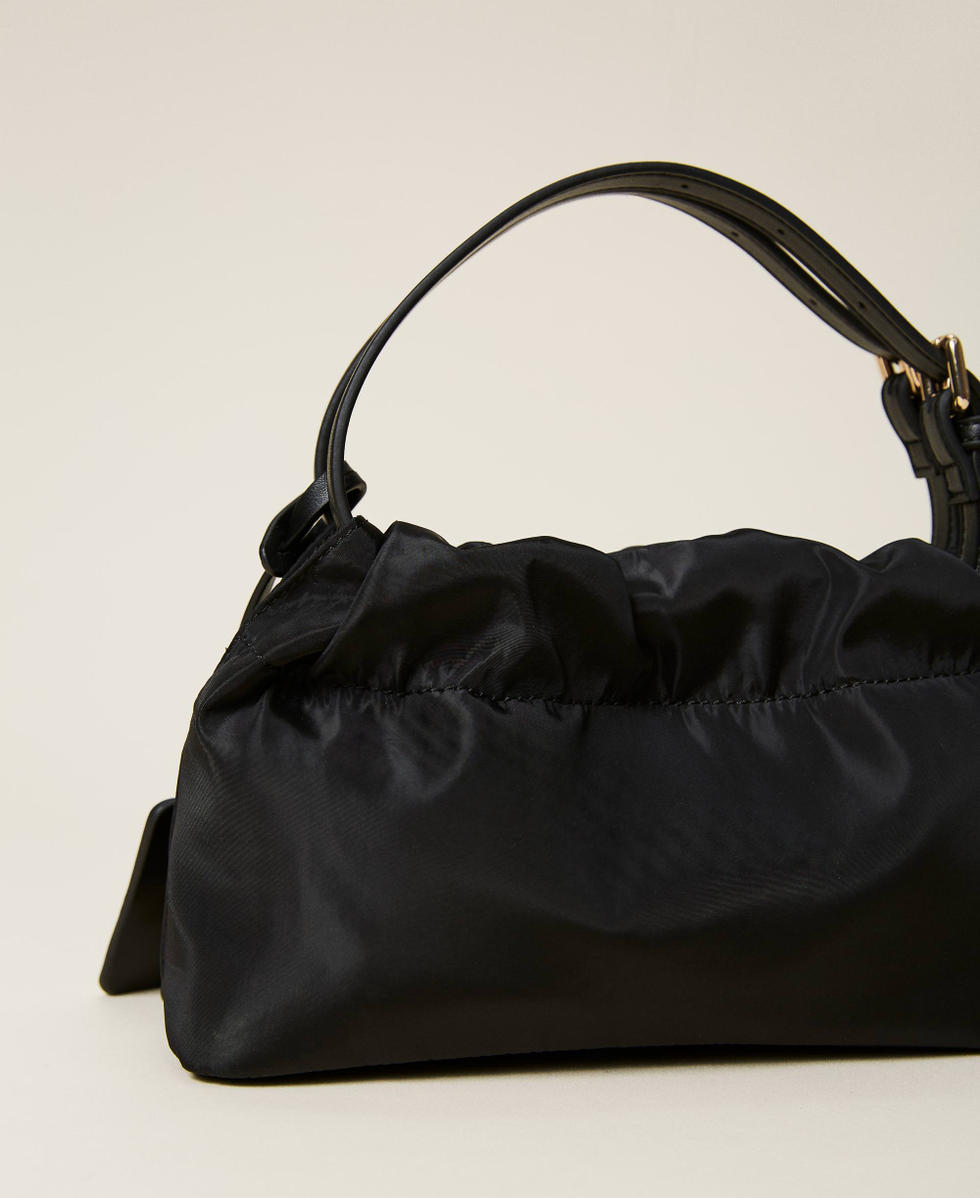 Hobo bag with gathering Woman Black TWINSET Milano