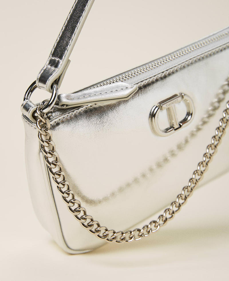 Borsa 'Petite' a tracolla laminata Argento / Nichel Donna 222TB709E_00055_04