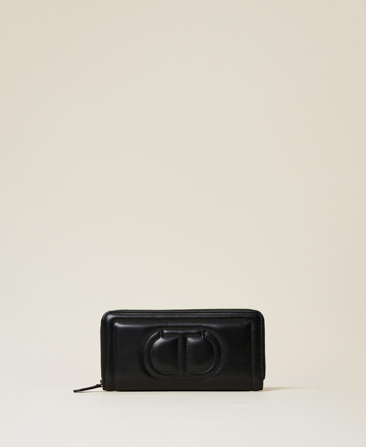 Portafoglio con logo trapuntato Donna Nero TWINSET Milano