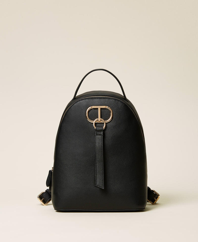 Backpack with logo and strap Black Woman 222TB7293-01