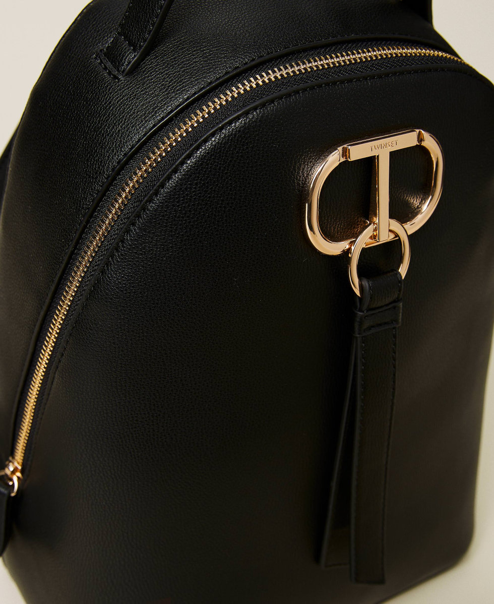 Sac dos avec logo et bride Femme Noir TWINSET Milano