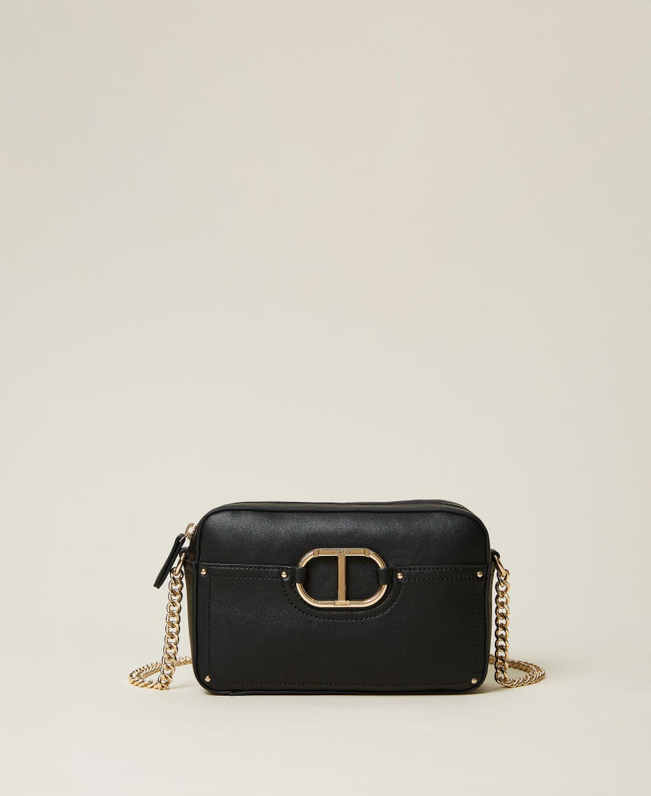 Shoulder bag with pocket and logo